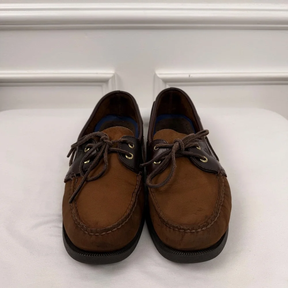 Sperry Top-Sider Mens Authentic Original Boat Shoes Brown Leather 11 M 0135412